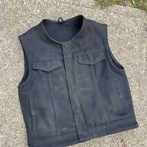 First mfg canvas riding vest Harley-Davidson Black Men's Vest